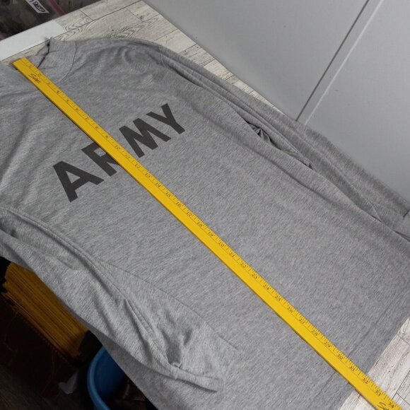 US Army Shirt Men's Lg Improved Physical Fitness Uniform IPFU Gray Mockneck Work - Picture 11 of 13